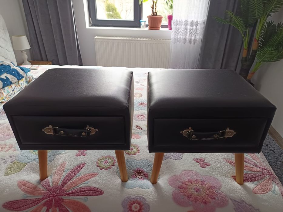 Noptiere piele culoare neagra