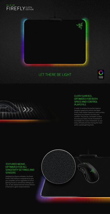 RGB Коврик для мыши Razer Firefly Cloth  355x255
