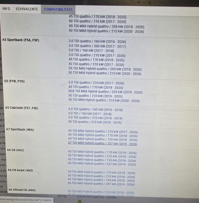 Chit lant de distributie Audi Volkswagen HEPU 21-0652