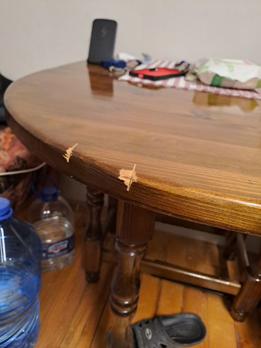 Масивна дървена маса, сгъваема