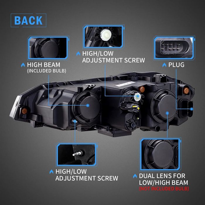 VW Polo MK6 2016-21 фарове с LED дневни светлини и динамични мигачи