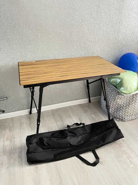 Стол складной алюминиевый Формула Клёва (текстура под дерево)