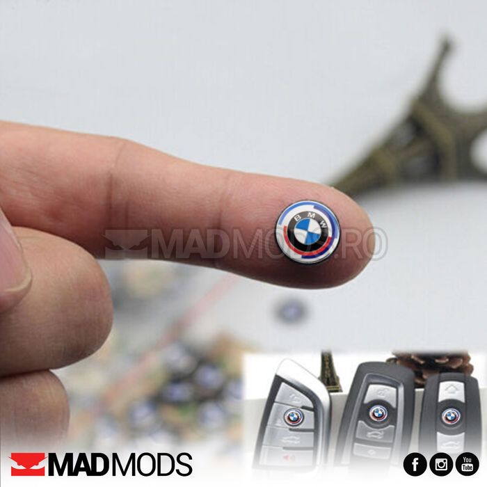 Set 2 buc emblema cheie BMW aluminiu seria 1 2 3 4 5 6 7 8 X i