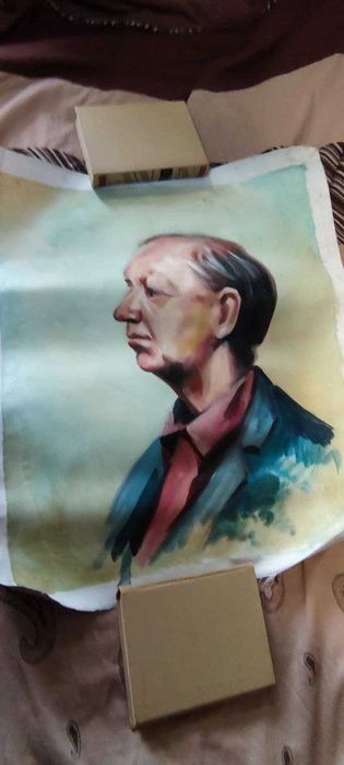 Картина холст портрет в профиль без рамы и подрамника