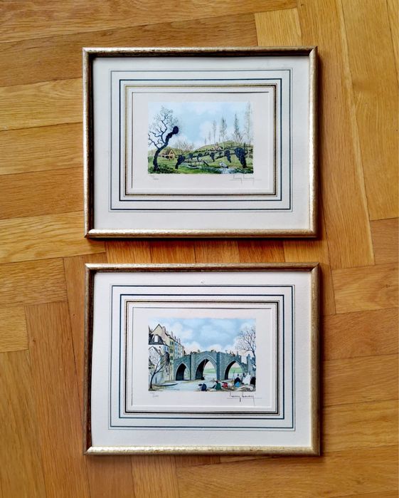 Колекционерски сериграфирани цветни миниатюри 2бр на Анри Льомари  !