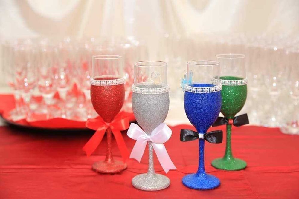 Pahare personalizate pentru nuntă pahare cu sclipici