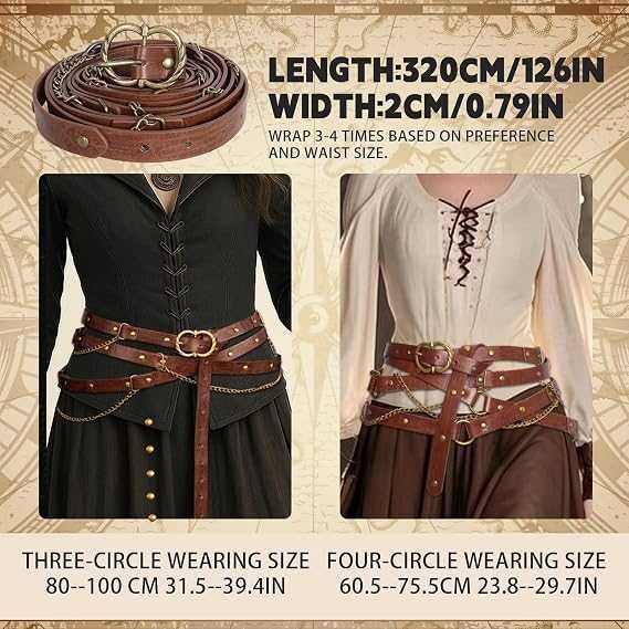 Centură medievală tip lanț, stil pirat (DIY), accesorii stil Renaștere  festivaluri medievale/renascentiste, cosplay sau Halloween