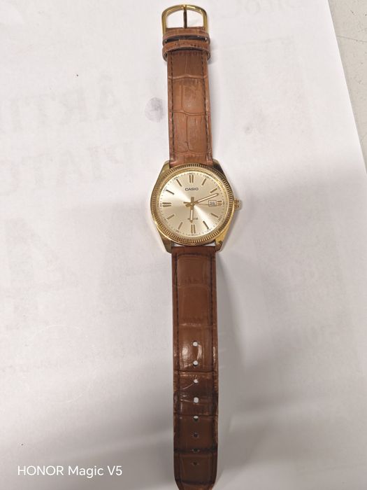 Ceas Casio MTP-1302 Auriu, Analogic, Curea Piele – Original