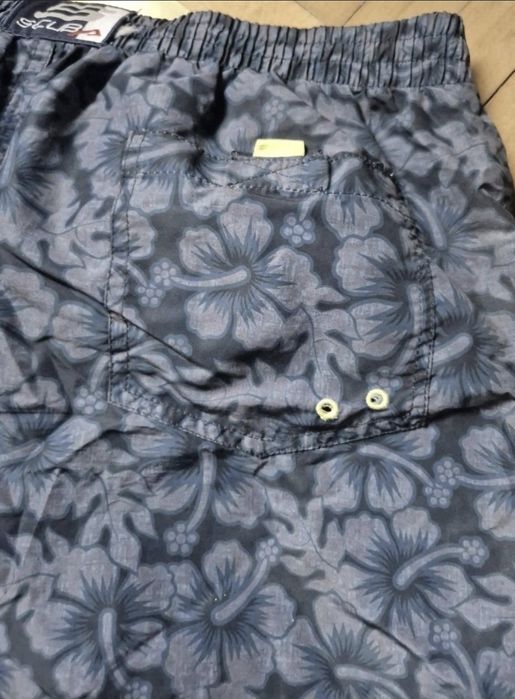 Șort de Baie / Înot, Bărbați Scuba - Imprimeu Floral Albastru - L