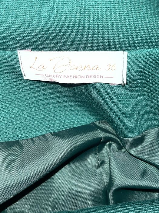 Costum damă verde, sacou 36 + pantaloni 38