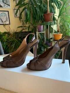 Дамски обувки  от естествена кожа - кафяви