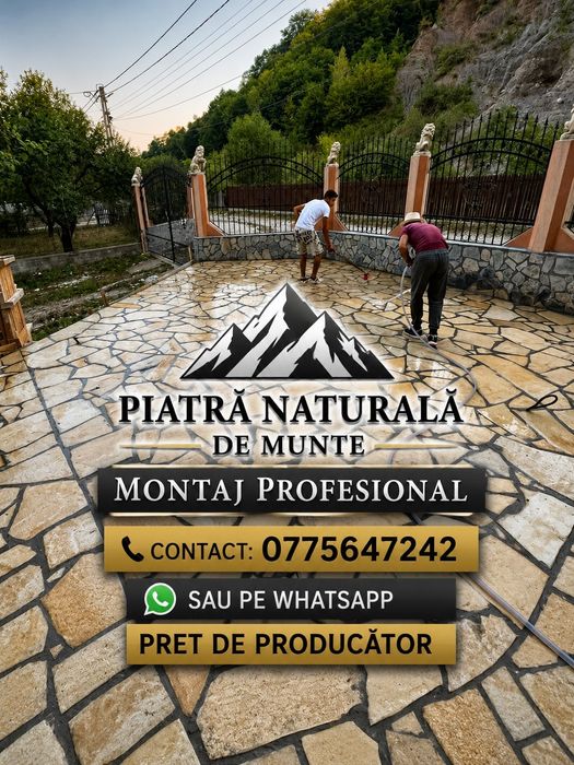Piatra naturala de munte si montaj