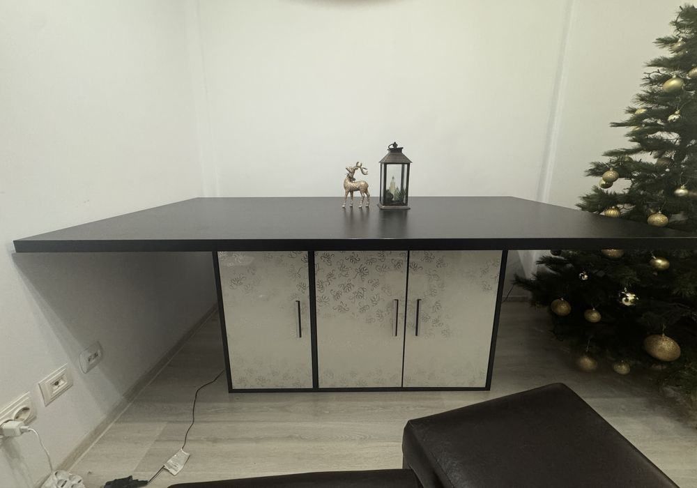 Masa Dining/Living moderna cu spatiu depozitare + set 6 scaune