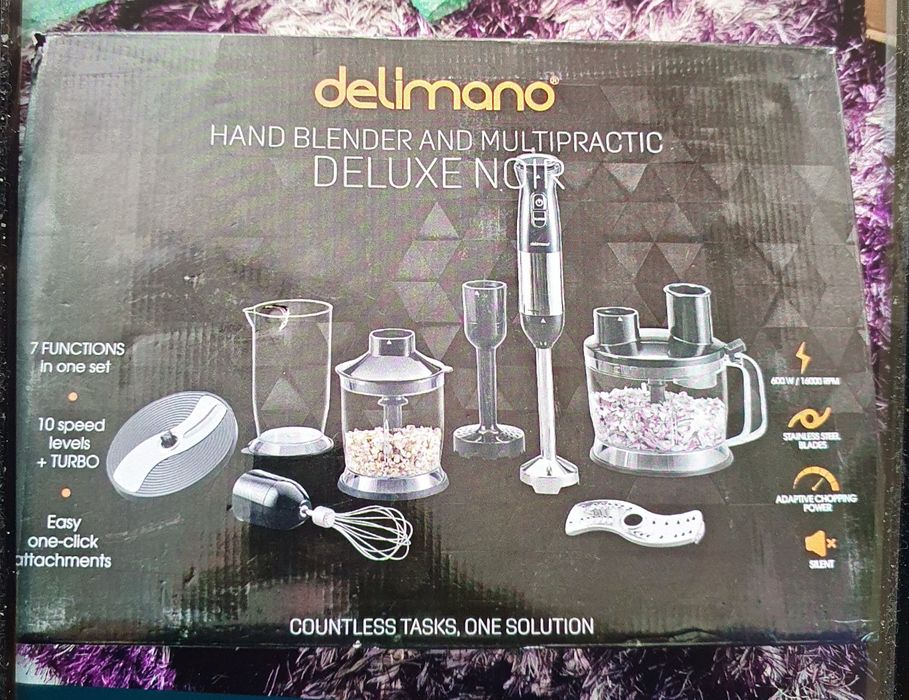 Blender vertical multifuncțional deluxe noir delimano 7 în 1 1600 w no