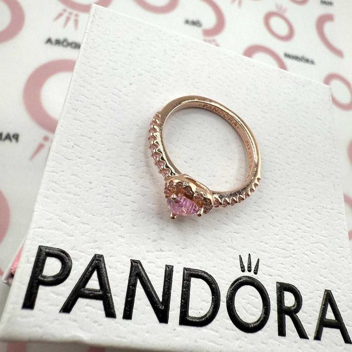 Inel Pandora Inimă Roz - Argint 925, in cutie