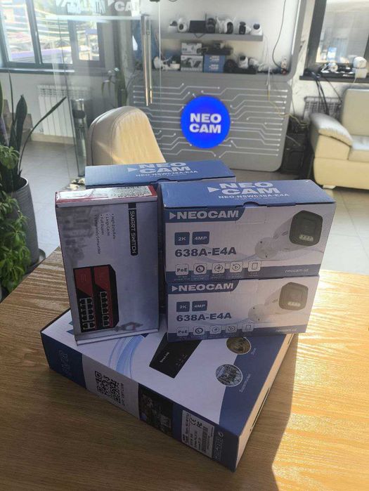 Акция! Полный комплект 4 камеры видеонаблюдения 4mp+nvr 16ch+POE(4+2)