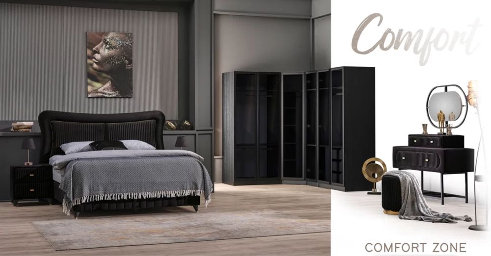 Тапицирано легло Comfort Zone Черно