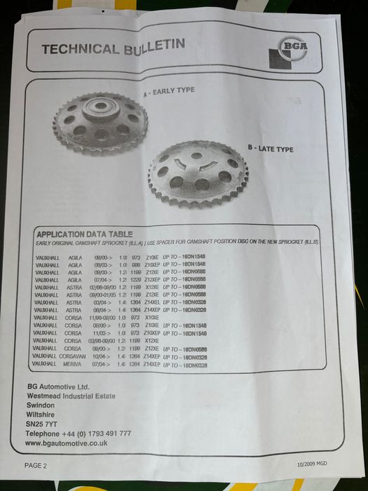 НОВ Комплект ангренажна верига BGA TC0235FK (OE 5636394) за Opel / Suzuki Ангренажна верига
