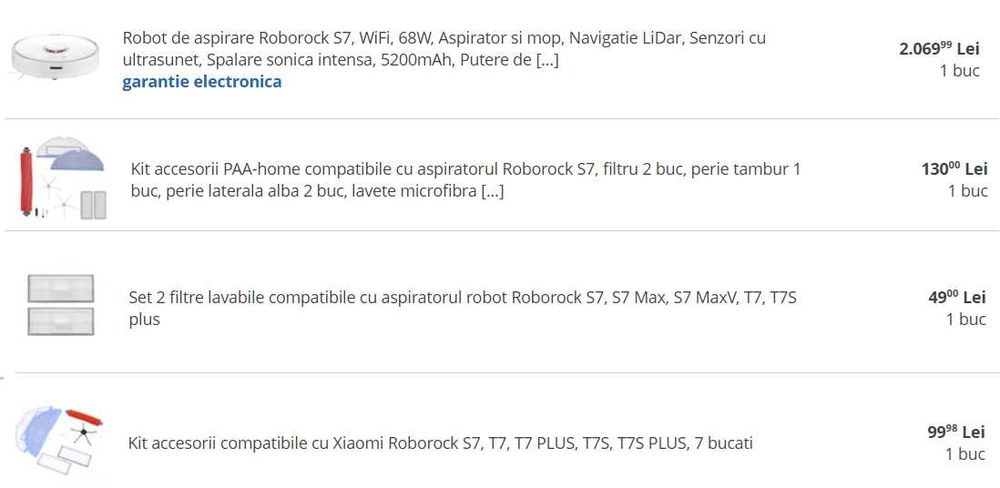 Aspirator robot Roborock S7 (plus accesorii)