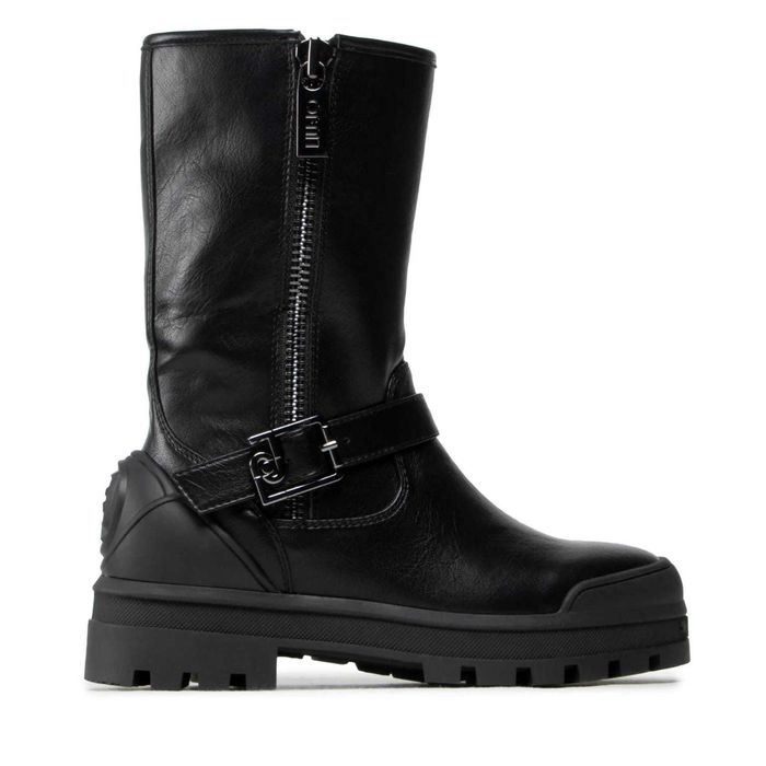 LIU JO № 37 – Дамски кожени боти "BLACK & GREY" нови с кутия