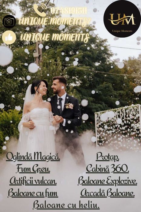 Cabina Foto Oglinda Magica  Fum greu Baloane explozive Arcada Baloane,