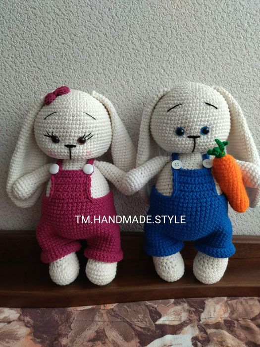 Ръчно изработени зайци и плетени играчки на 1 кука – Перфектни за пода