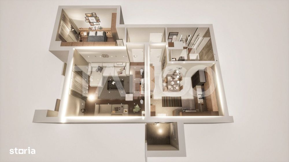 Apartament intabulat -la cheie-  decomandat 2 camere 60 mp utili