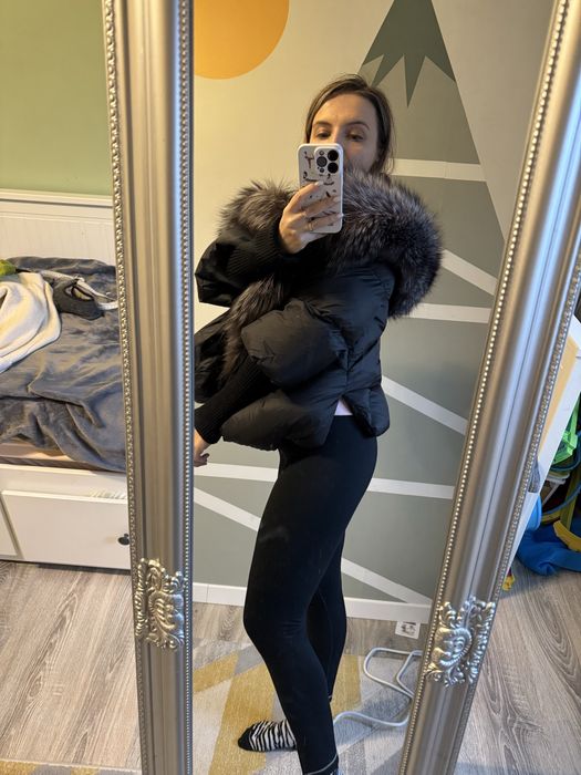 Geaca din puf cu blana naturala