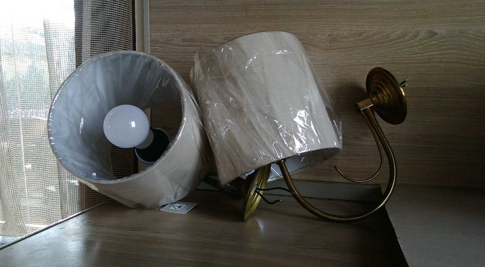 Масивни месингови аплици лампи за стена три чифта