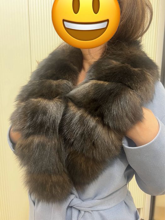Пальто с мехом соболя