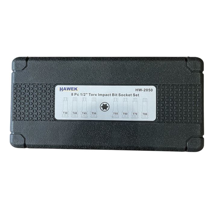 Комплект Ударни БИТОВЕ 1/2 – ТОРКС 8 ЧАСТИ HAWEK , HW-2050