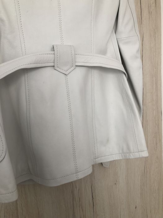 Jachetă albă de damă 100% piele naturală
