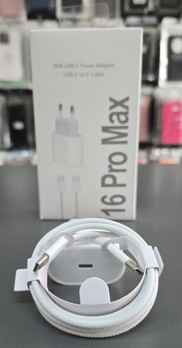 Зарядно 35W за iPhone 16 Pro супер бързо зареждане адаптер и кабел