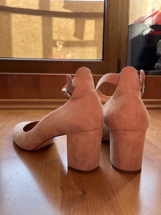 Pantofi cu toc 37 piele naturala intoarsa