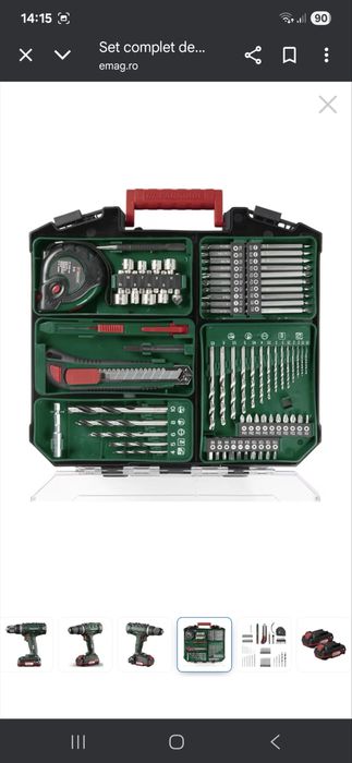 Set complet de masina de insurubat si gaurit Parkside cu 2 acumulatori