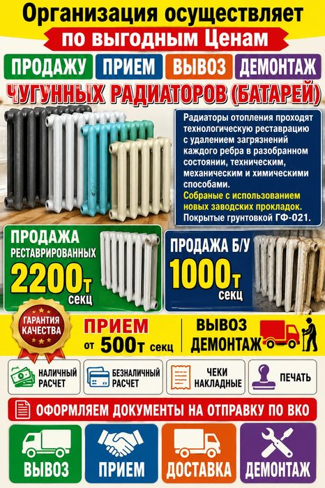 Чугунные радиаторы отопления Батареи
