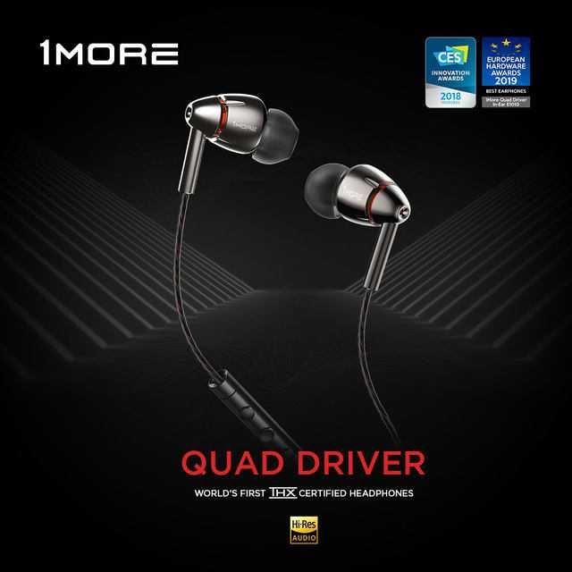 Casti 1More Quad-Driver. Hi-Res Audio