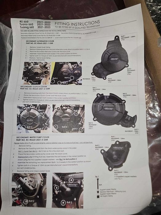 Șa Spate, Scărițe, Protecții Evotech și GbRacing - Aprilia RS660 / 660
