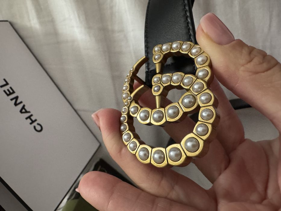 Curea originala Gucci superba cu perle marime 85 full box