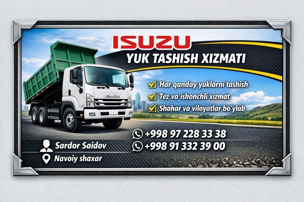 Yuk tashish xizmati 24/7