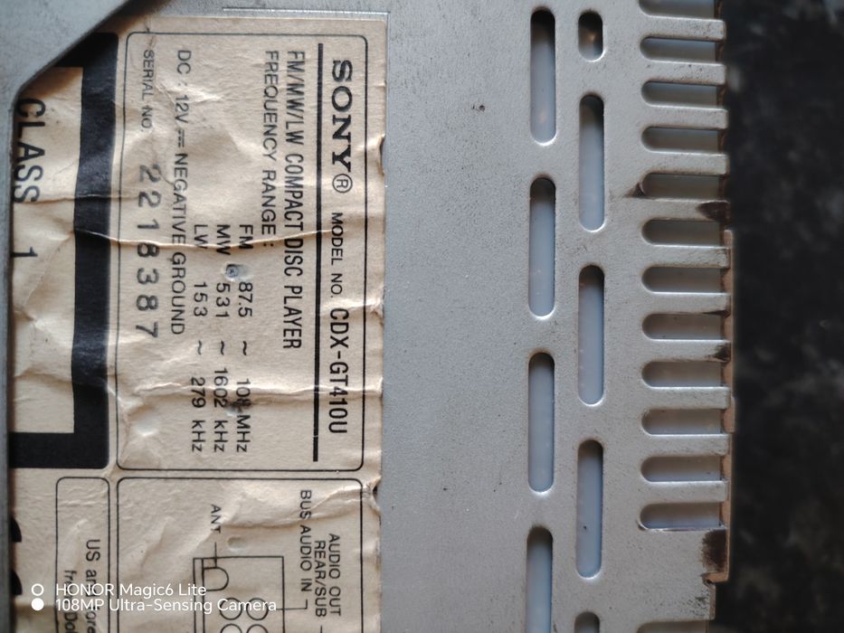 Авто радио SONY GT-410