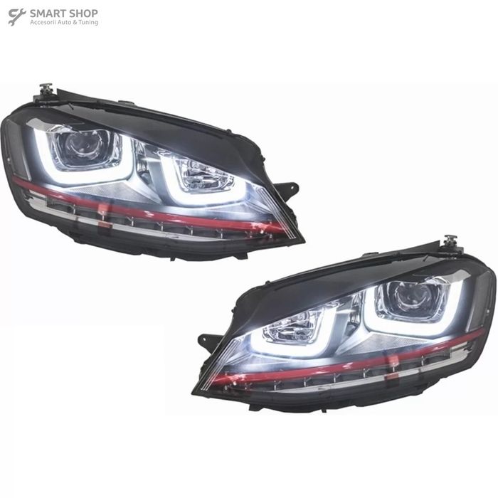 Faruri 3D LED compatibil cu VW Golf 7 VII (2012-2017) R20 GTI Design Semnal Dinamic LED