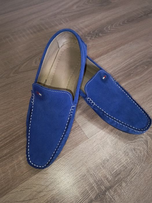 Pantofi mocasini din piele întoarsă, naturala