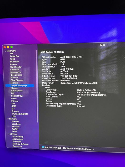 27"5K iMac A1419 (5K, Late 2015)-16GB RAM/1TB