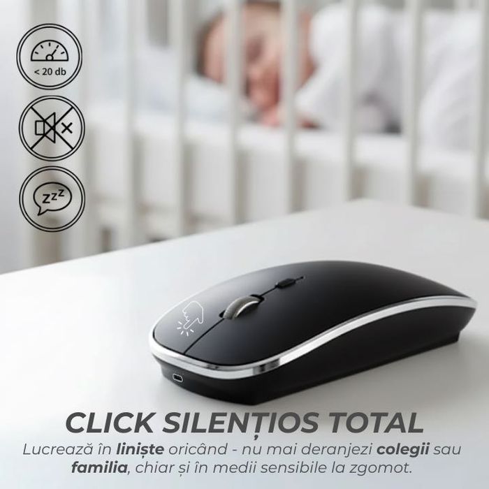 Mouse Office NETSTAT, Cu 3 Tipuri De Conexiuni, Negru, Sigilat, Nou