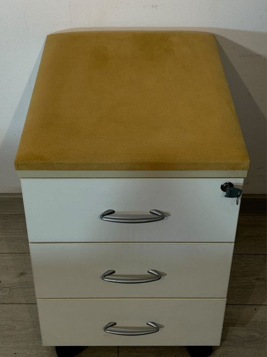 Rollbox cu 3 Sertare, Taburet; Mic Dulap Birou; Comodă; Casetieră; Noptieră