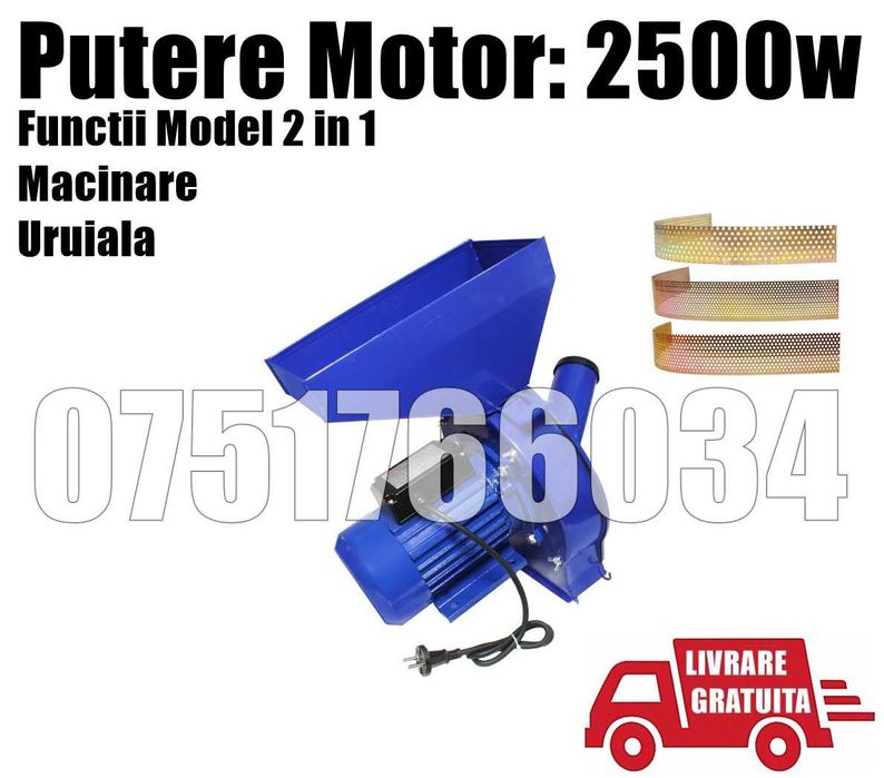 Moara Uruiala Cereale Furaje Ciocanele 2.5kw 2 in 1 LivratGRATUIT VS