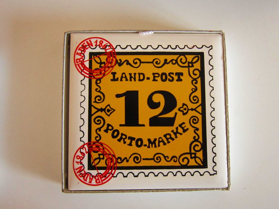 cadou rar placa ceramica vintage Timbre Poștale rare made Germany 1970