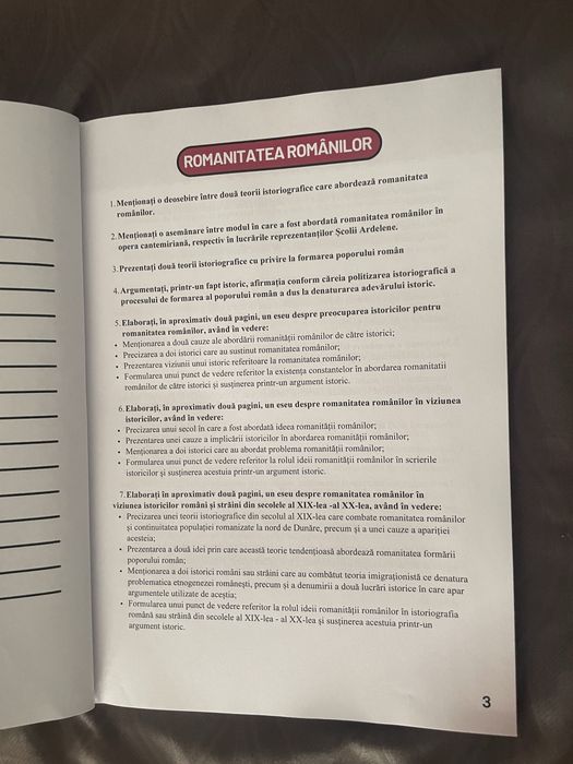 carte de exerciții la istotie pentru bac