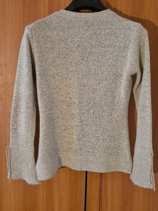 Pulover tricotat, de culoare bej melanj, marime 42